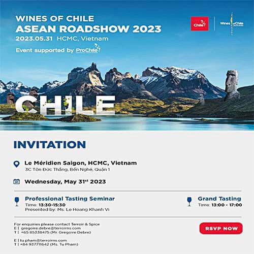 Sự kiện rượu vang Chile - Asean Roadshow 2023 TPHCM