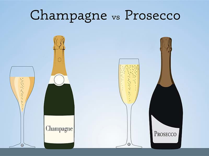 Sự khác nhau giữa rượu Champagne và Prosecco là gì?
