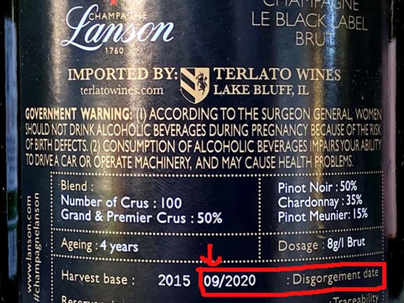 Disgorgement trên nhãn chai rượu vang có ý nghĩa gì?