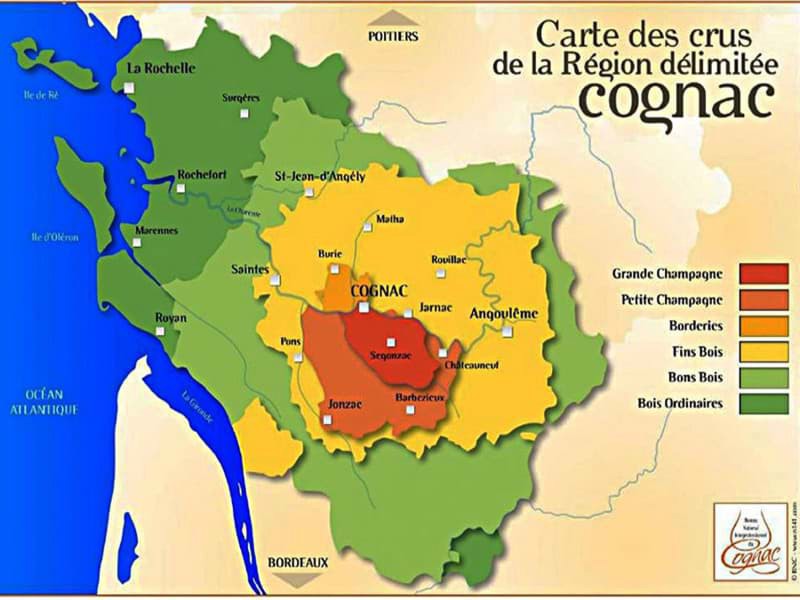 6 Crus/tiểu vùng sản xuất rượu Cognac