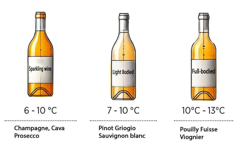 Nhiệt độ phục vụ vang trắng