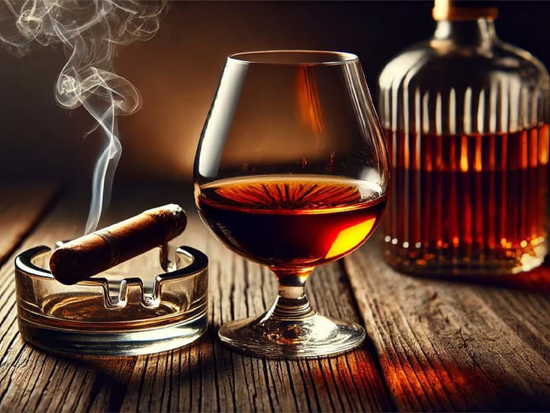 Kết hợp rượu Whisky (rượu rum và Brandy) với Xì gà