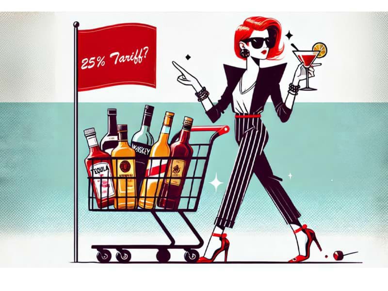 Rượu mạnh Mexico và Canada chịu mức thuế 25% của Hoa Kỳ