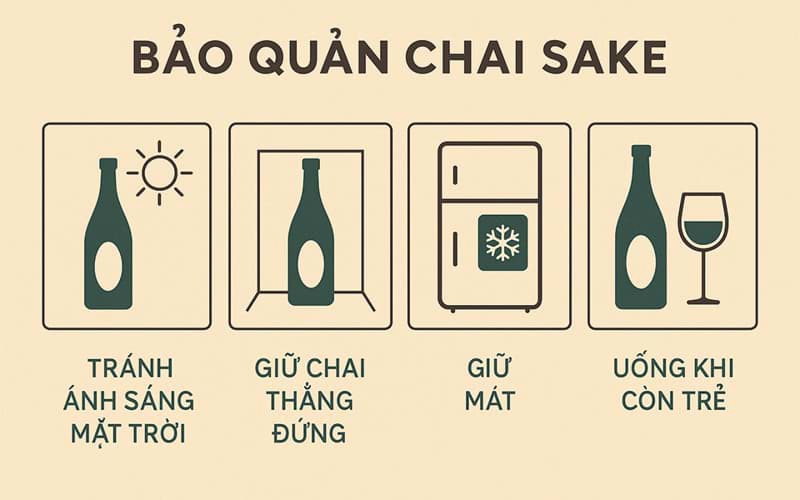 Bảo quản chai sake