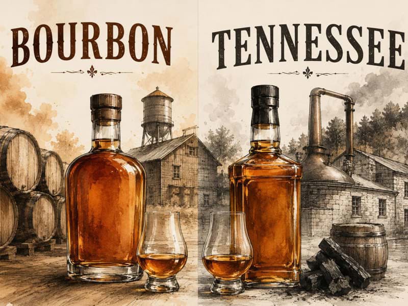 Sự khác nhau giữa rượu Bourbon và Tennessee Whisky?