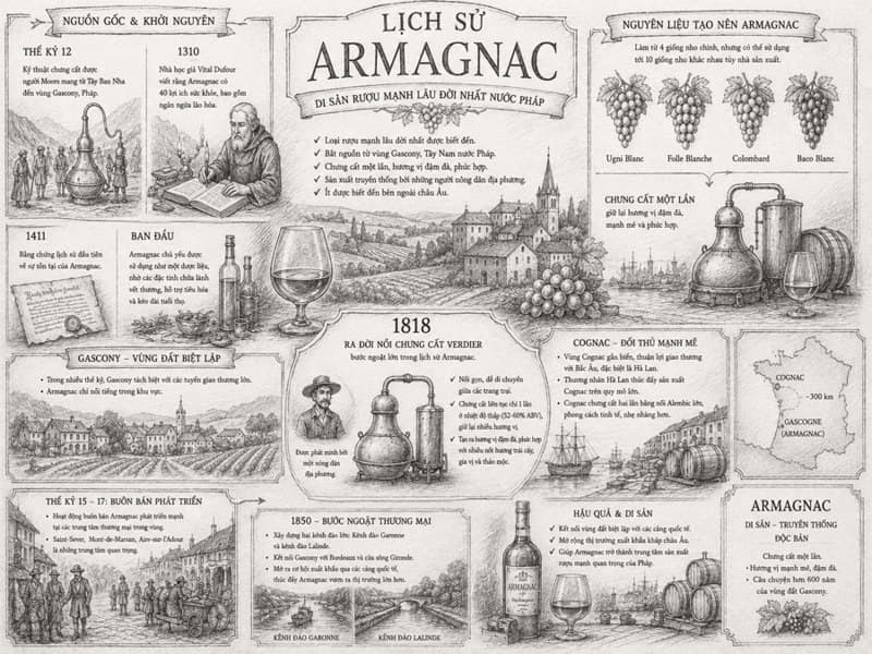 Lịch sử sản xuất rượu Armagnac