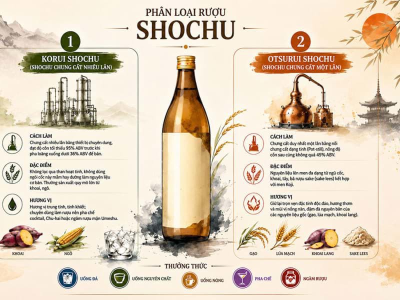 Phân loại rượu Shochu