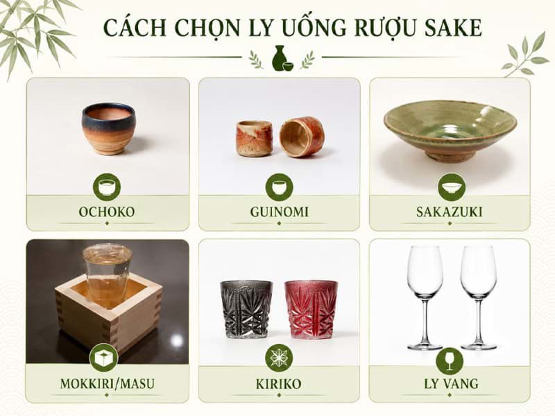 Cách chọn ly uống rượu Sake