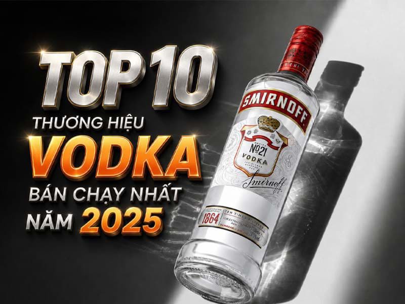 Top 10 thương hiệu Vodka bán chạy nhất năm 2025
