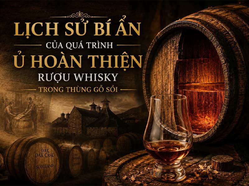 Lịch sử bí ẩn của quá trình ủ hoàn thiện rượu whisky trong thùng gỗ sồi