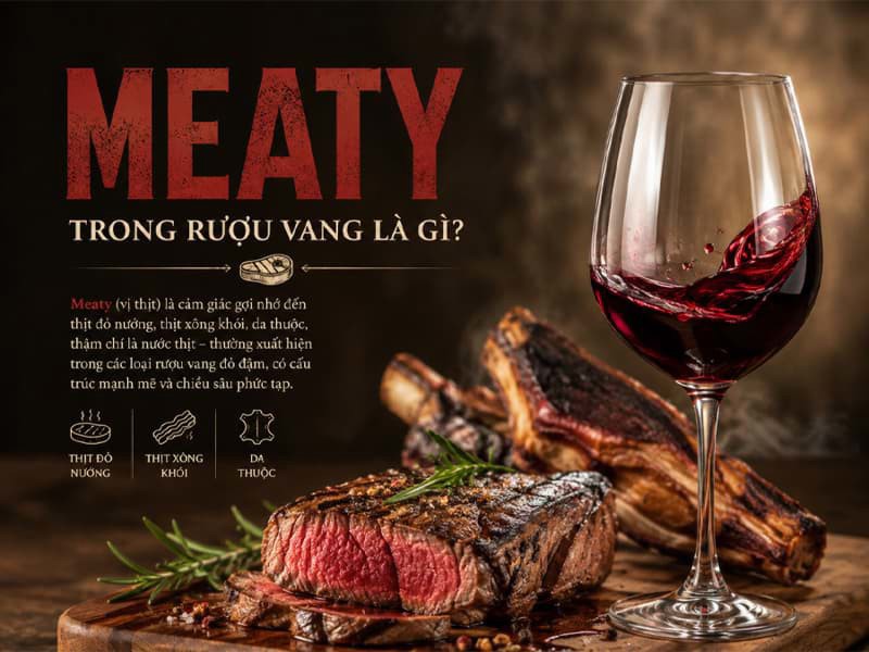 Meaty trong rượu vang là gì?