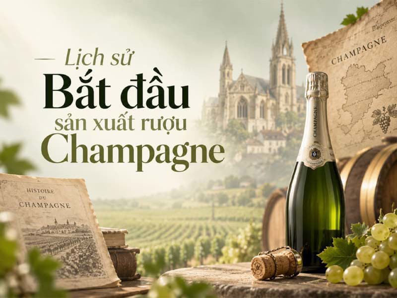 Lịch sử bắt đầu sản xuất rượu Champagne
