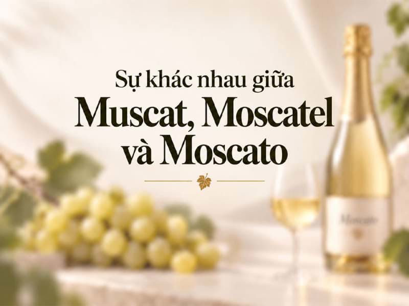 Sự khác nhau giữa Muscat, Moscatel và Moscato là gì?