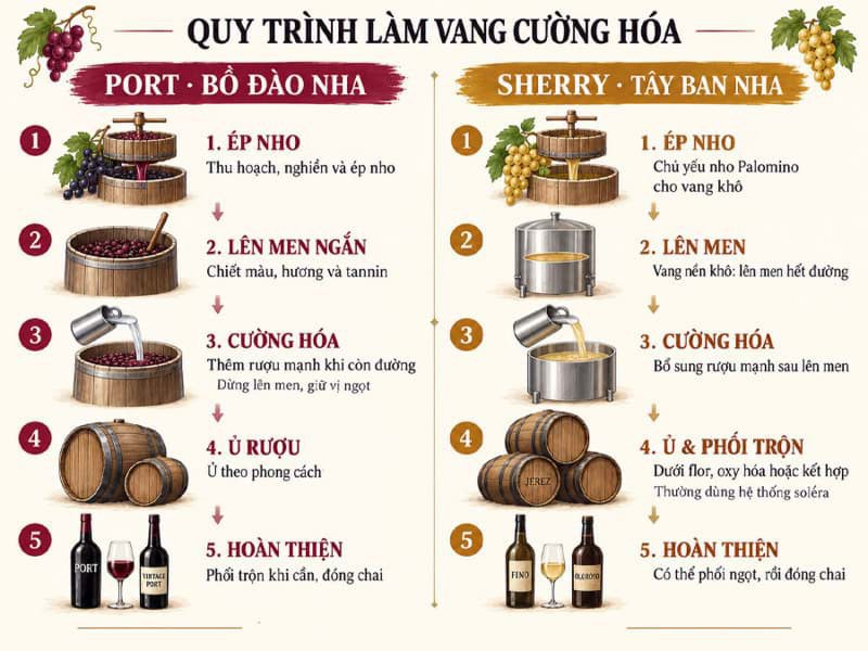 Quy trình sản xuất rượu vang cường hóa/Fortified Wine