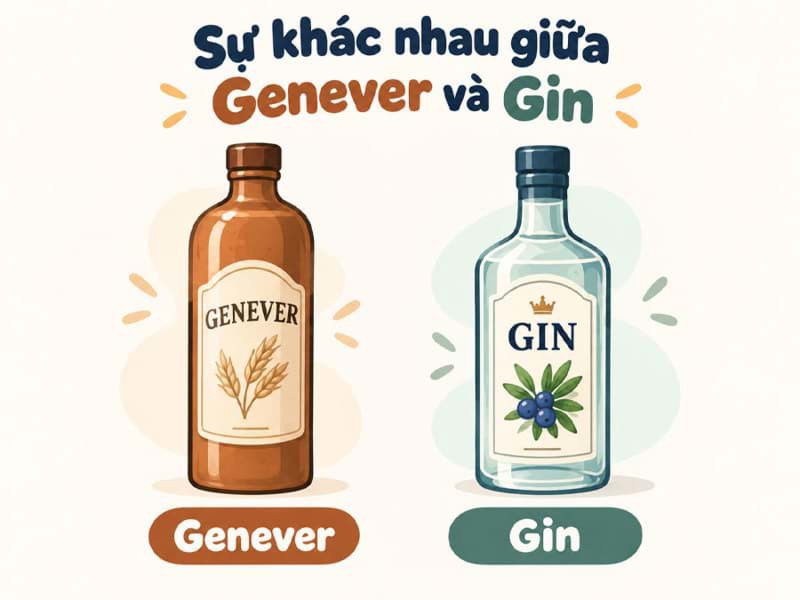 Sự khác nhau giữa Genever và Gin