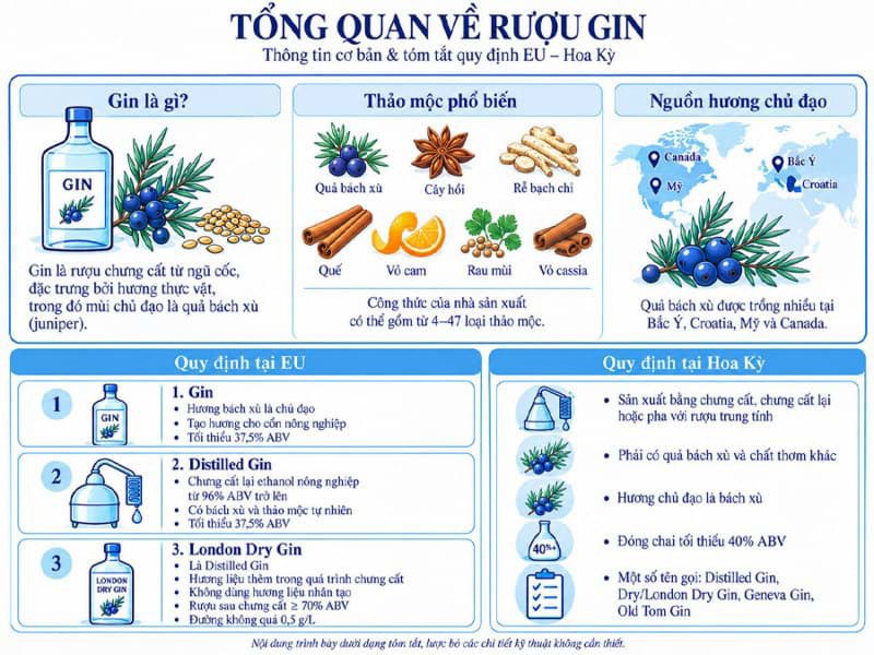 Quy định pháp lý về sản xuất rượu Gin