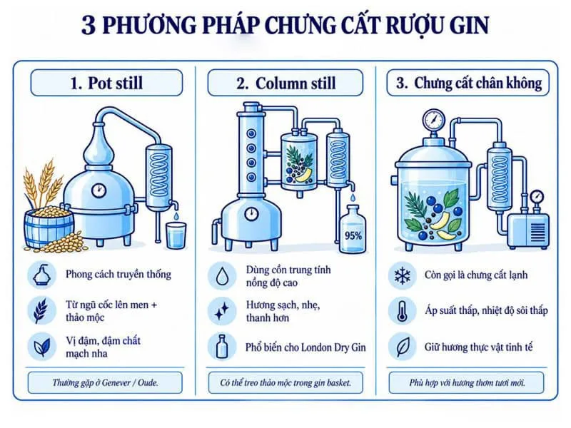 3 phương pháp chưng cất Gin