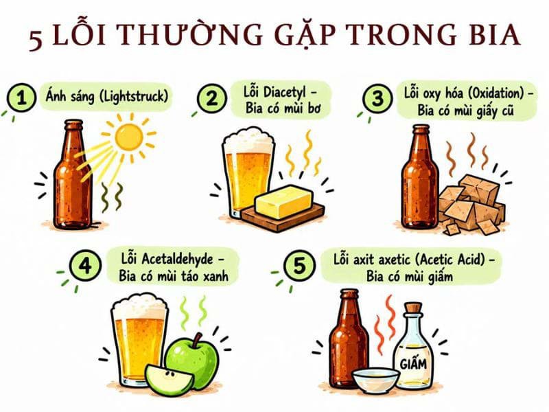 5 lỗi thường gặp trong bia