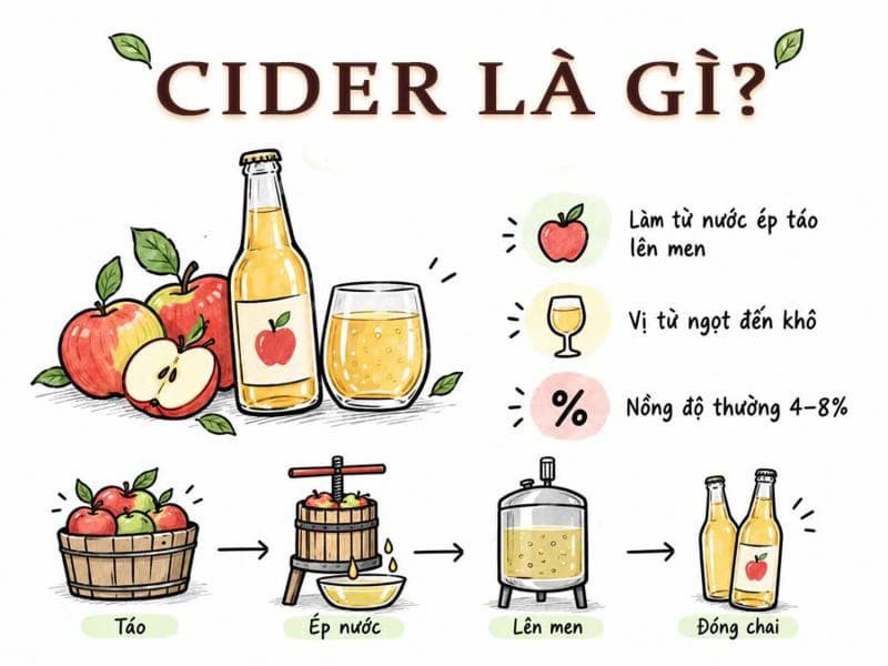 Cider là gì? Quy trình sản xuất như thế nào?