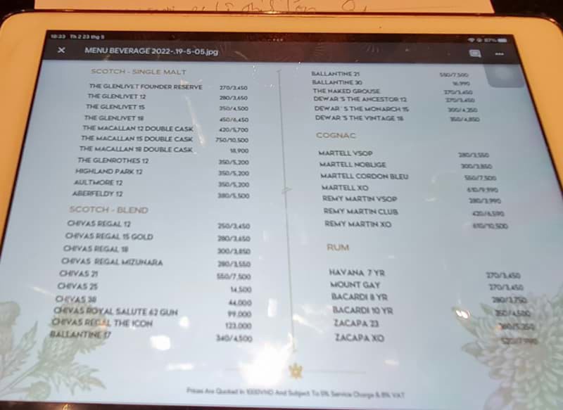 Qui bar quan 1 menu