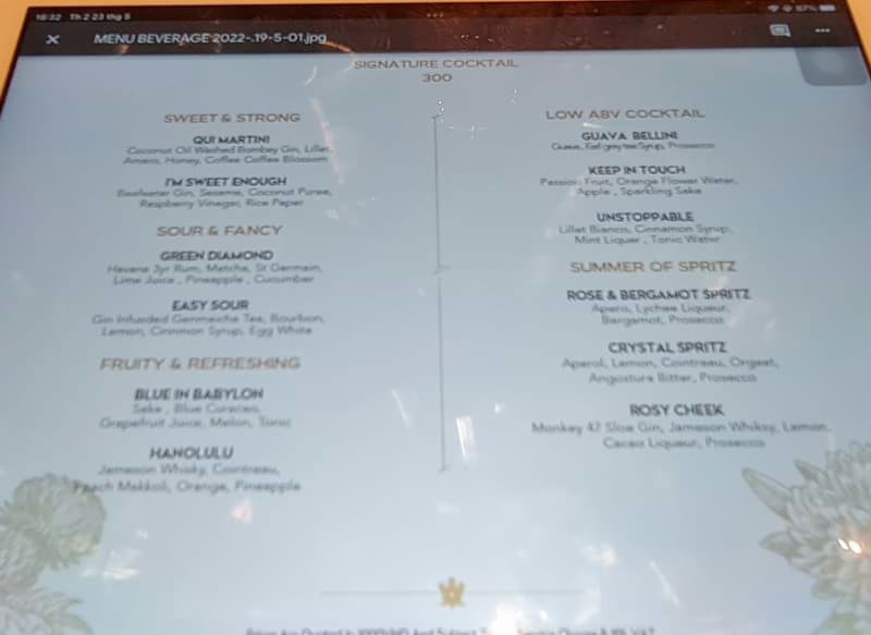Qui bar quan 1 menu cocktail