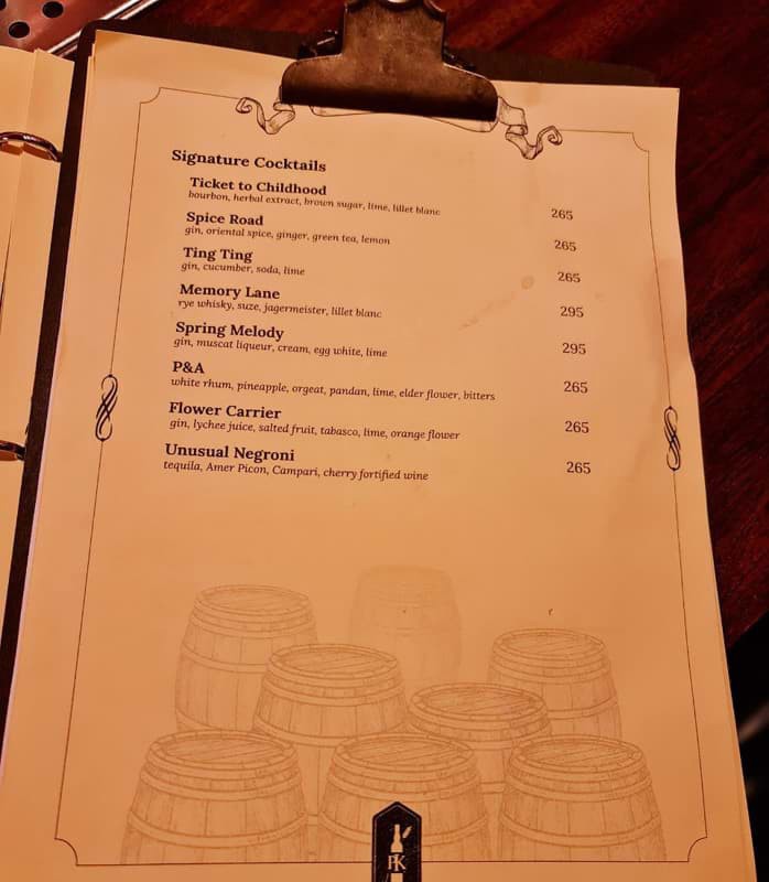 PK maltroom menu CocktailSignature